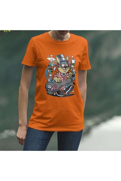 iLovePrints Cool Bunny with Guitar Case Tshirt