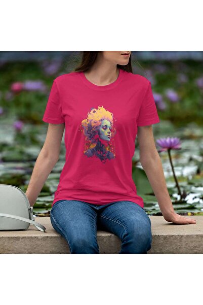 iLovePrints Abstract Portrait with Neon Colors Tshirt
