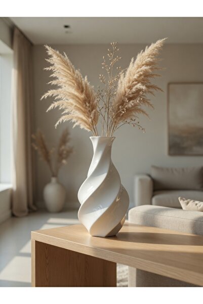Furyon TECH Modern Dekoratif Spiral Vazo Estetik 18-20 cm