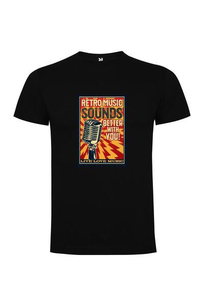 iLovePrints Retro Mic Stamp Concert Tshirt