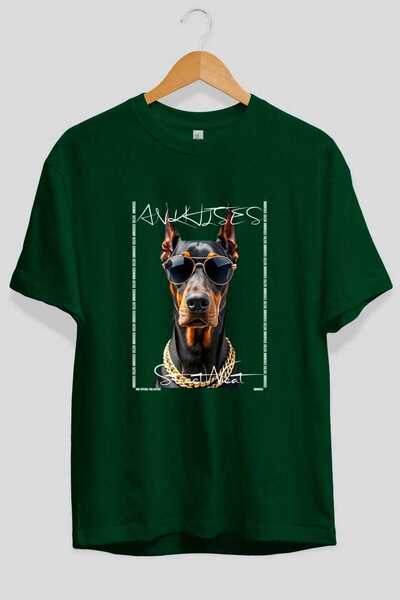 Ankhises تي شيرت Dog For Love 12 أخضر اللون مطبوع عليه صورة كلب، مصنوع من الق...