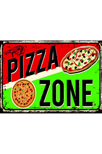 Lucena Decor de perete din lemn MDF cu tematică Pizza Zone, pictură decorativ...
