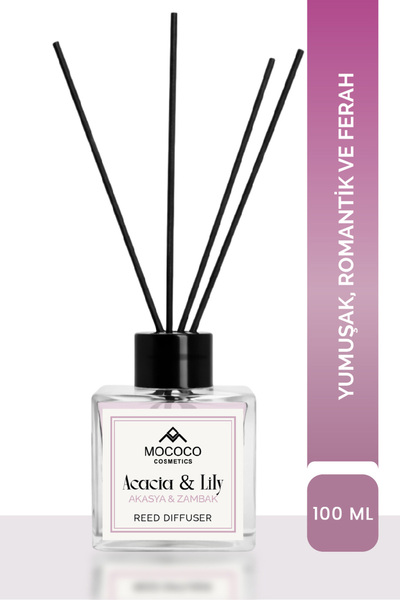 Acacia & Lily Bambu Çubuklu Oda Kokusu 100 ml – Reed Diffuser | Ev ve Aromaterapi