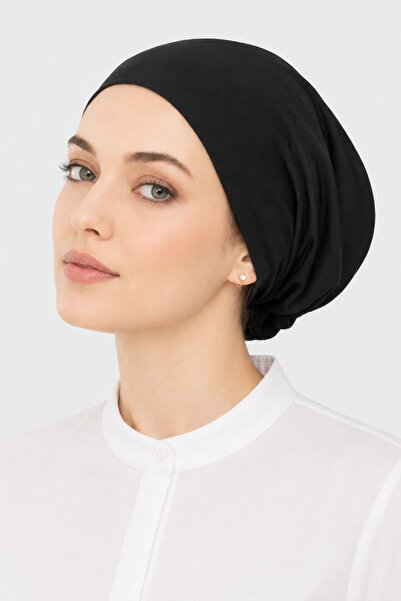 Ramellia Luxury Seamless Women's Black Ready-To-Wear Turban Cap, Suitable for...