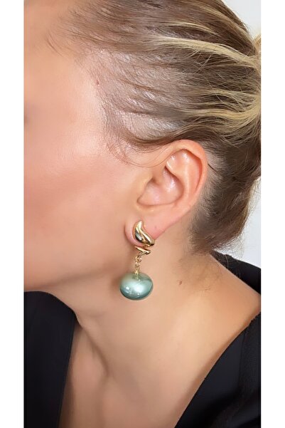 VNS Accessories Design Flat Ball Detail Earrings (4.5 cm)