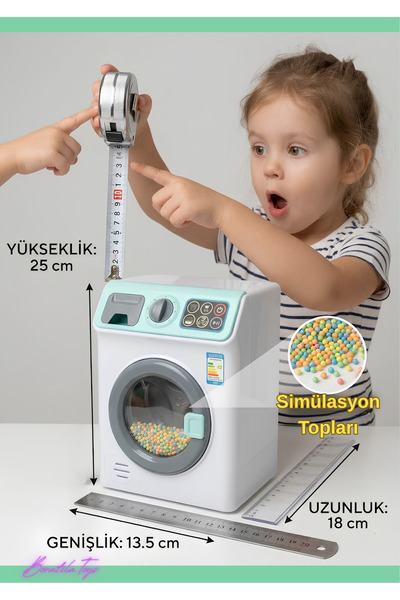 Boratila Toys Dokunmatik Ekranlı Işıklı Pilli Simülasyon Sesli Oyuncak Çamaşı...