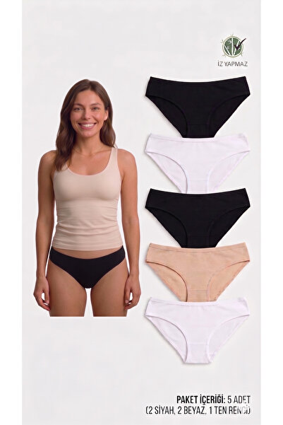 westicgiyim Women's Bamboo 5-Piece Panties Pack - Non-Marking Slip Set