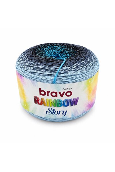 Bravo Rainbow Story Ebruli Summer Pareo Shawl Cotton Yarn 200 Grams 800 Meter...