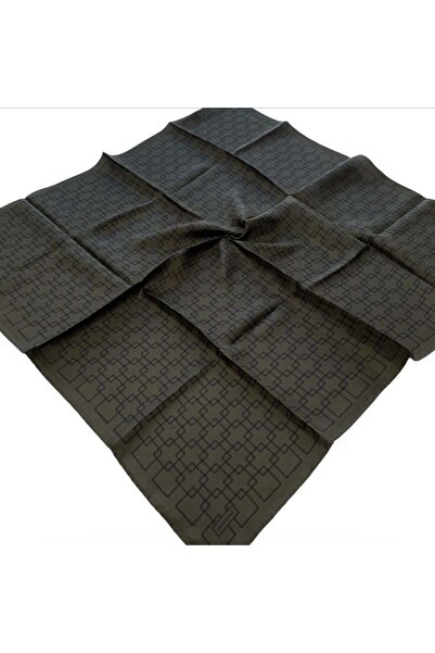 Silk Home Tivil Silk Scarf 11524 - 11 Khaki Chain Pattern