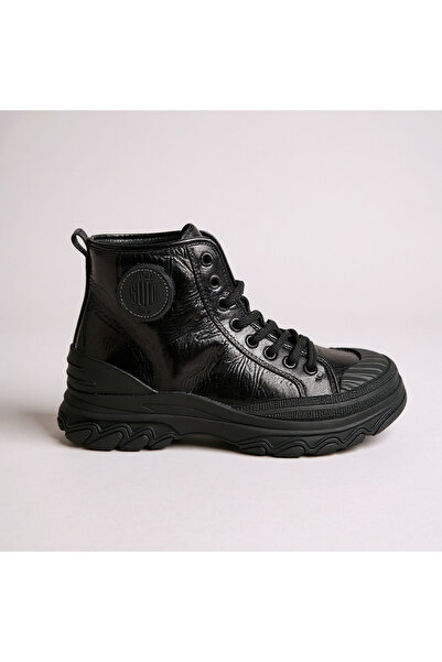 Guja Women's Lace-Up Imported Non-Slip Thick Sole Patent Leather Sports Boots...