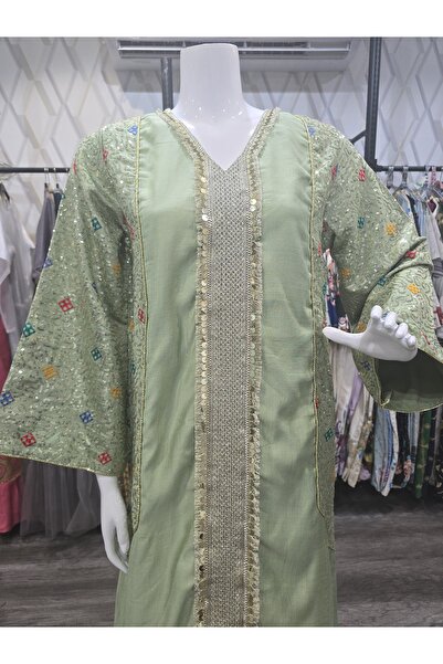 Shams Fashion جلابية استقبال عصرية بنقوش ترتر على الكم