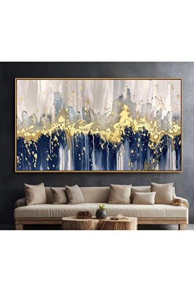 tablowall ALTIN YAĞMURU ÇERÇEVELİ YAĞLI BOYA DOKULU TABLO - 90 x 160 cm