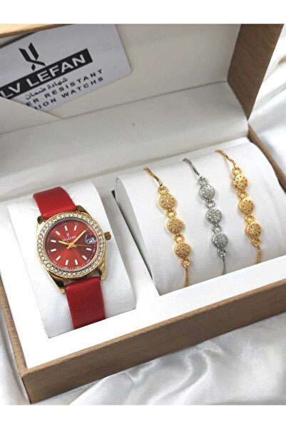 STRIVA Lifan Watch Women's Watch Set Lv Lefan Fashion Crystal-Encrusted Brace...