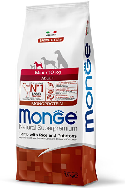 Monge Monoprotein Mini Yetişkin Kuzu Pirinçli ve Patatesli Kuru Köpek Maması,...