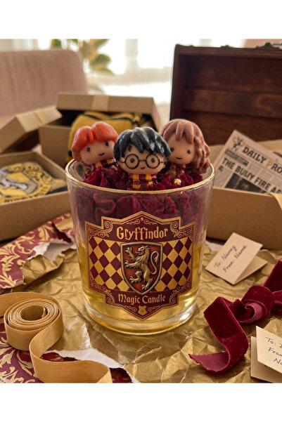 MG Parts Harry Potter Gryffindor Soya Wax Mum Hediyelik 345 cc (Gül Kokulu-Op...