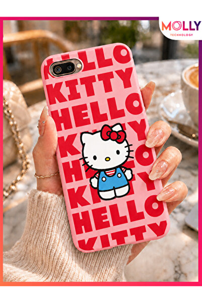 Molly REALME C2 İçin Pamuk Şeker Hello Kitty Desenli Silikon Kılıf