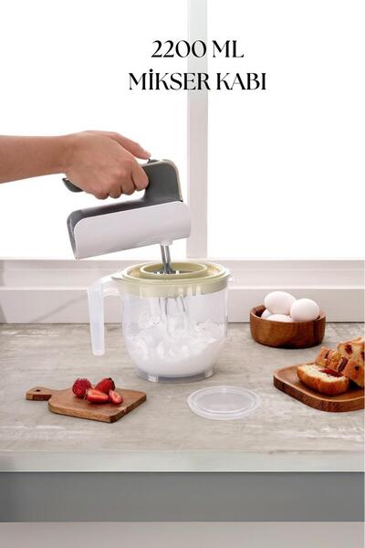 Twin Store 2200 ml Mixer Container White & Measuring Cup & Storage Container-...