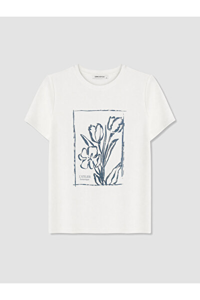 LC Waikiki Nevavm Printed Soft Touch Women's T-Shirt with Difference