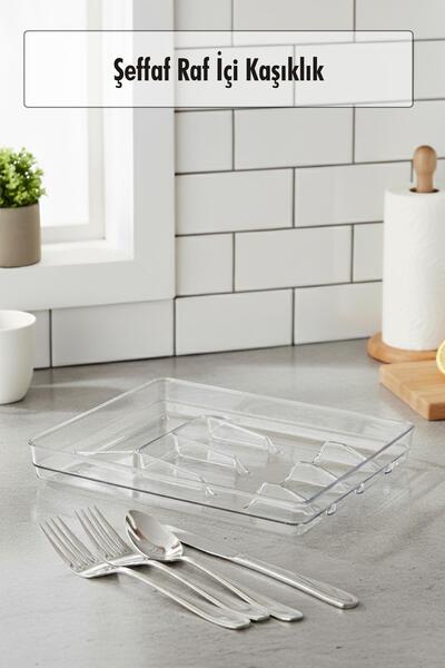Twin Store Transparent Acrylic Shelf Inside Spoon Holder 26.5×34.5×4.5 cm