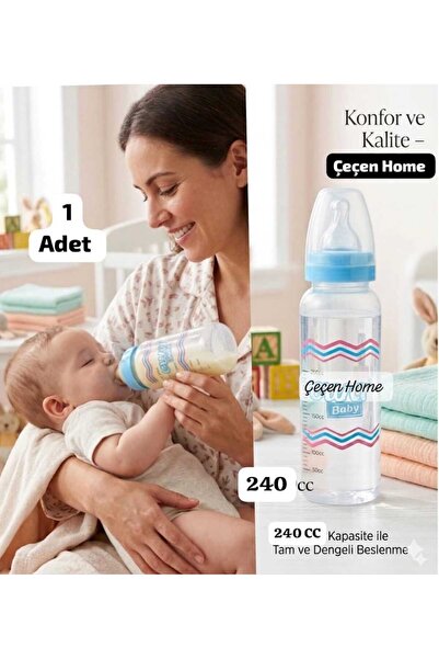 ÇEÇEN HOME (1 Adet) Mavi Plastik Biberon Ölçekli Biberon Erkek Bebek Biberon ...