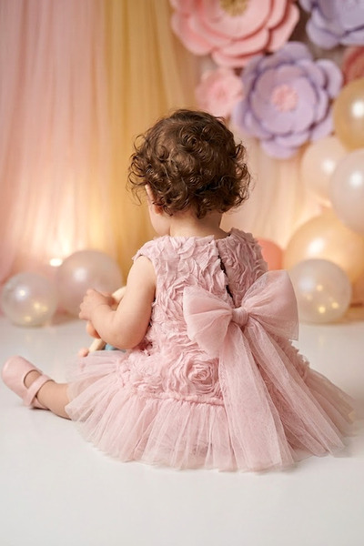 Baby Animals فستان للفتيات الصغيرات لحفلات أعياد الميلاد وحفلات الزفاف بأكمام...