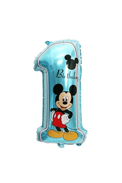 Mickey Mouse Balon din folie numărul 1, Mickey Mouse, 38x70 cm