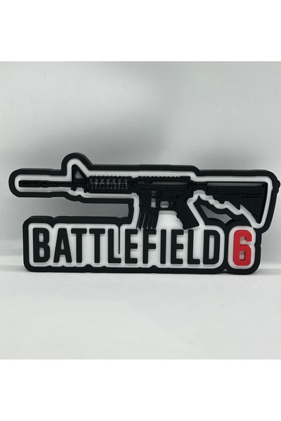 GoKa 3D Craft Battlefield 6 M4 Temalı Premium Duvar Dekoru / Oyuncu Odası Aks...