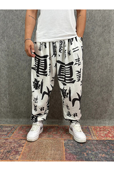 FıttingRoom Elastic Waist Pleated Patterned Half-Shalwar