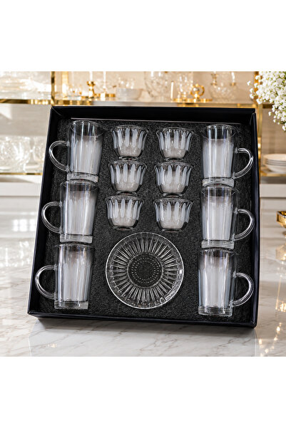 laverahome 18Pcs Luxury Cup and Plate Set |   Elegant Engravings and Patterns...