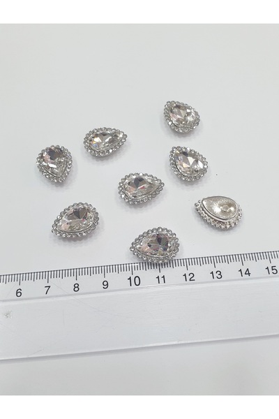 CRYSTALSHOP Cu pietre pe margine - Picătură de cristal 15*20mm (50 BUCĂȚI)
