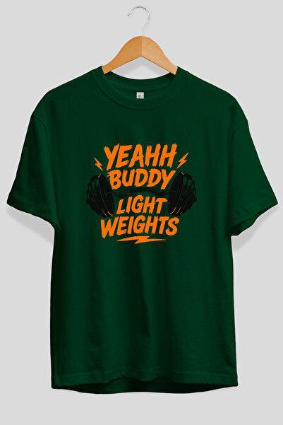 Ankhises Yeah Buddy Gym Tricou verde cu imprimeu frontal supradimensionat, 10...