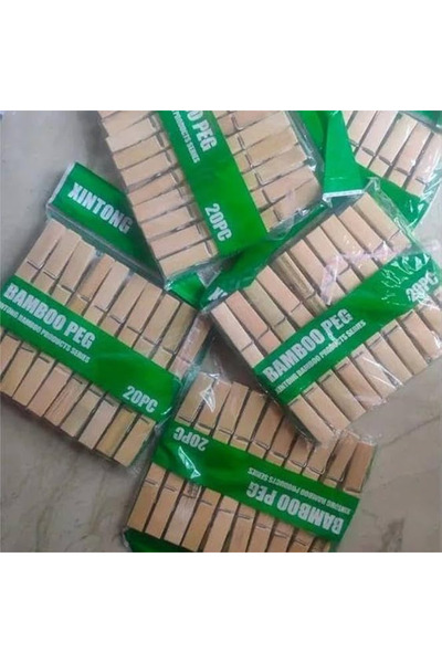 Generic Brand Bamboo Clothes Pins 20 Pcs 1 Pack