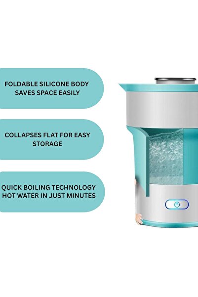 ARABIQO Travel Foldable Electric Kettle, 600W Portable Water Boiler with Coll...