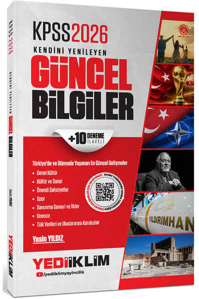 Yediiklim Yayınları 2026 KPSS Kendini Yenileyen Güncel Bilgiler + 10 Deneme İ...