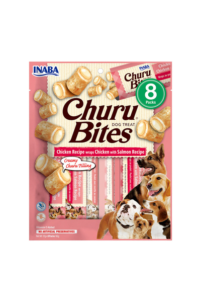 Inaba Churu Bites Λιχουδιές Σκύλου με Κοτόπουλο και Σολομό 3 x 12 γρ.