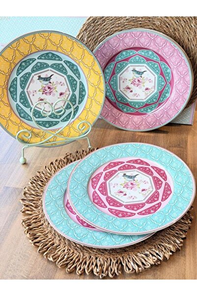 ROSSEV Porcelain Serving Plate Set of 6 27cm Qush Mix