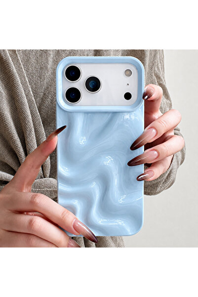 Coverzone iPhone 17 Pro Max İle Uyumlu Kılıf, Dalgalı, Özel Üretim 3D Kabartm...