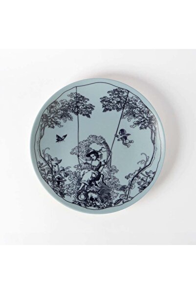 VİTELLİ Timeless Collection Mavi Desenli Porselen Servis Tabağı 25 Cm
