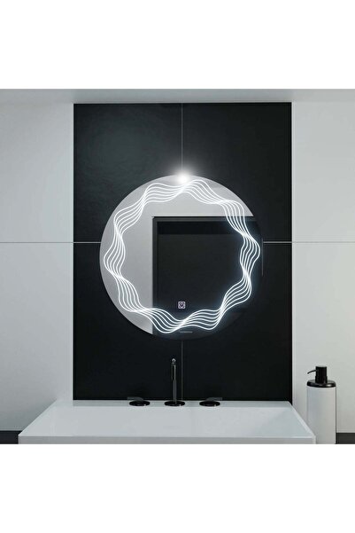 La Cucu Oglinda LED Rotunda 60cm, Flusso Touch, Sistem Dezaburire, Dimabila
