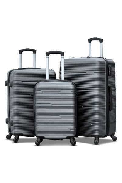 ZAAPPY Hard Shell Horizon Line ABS Lightweight 3 PCS SET (20/24/28 Inch) Lugg...