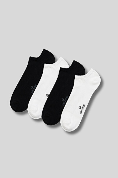 Ada Çorap & İç Giyim Men's 4-Pack Cotton Sneaker Invisible Socks Multi-Color