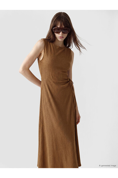 LC Waikiki Zero Roba Collar Waist-Fitted Gathered Dress for Style Enthusiasts...