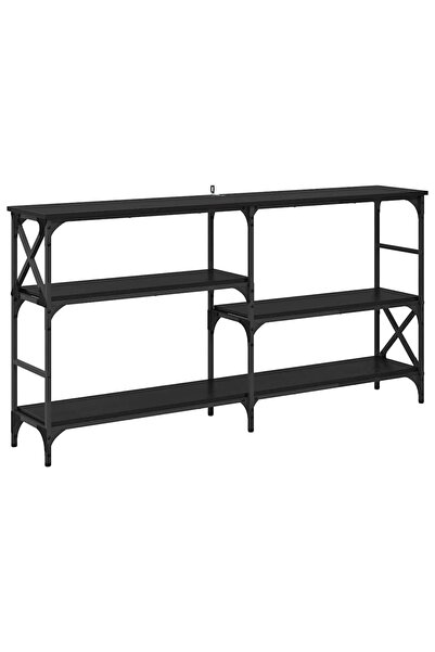 vidaxl Masă de consolă Stejar Negru 150 x 29 x 76,5 cm Lemn compozit