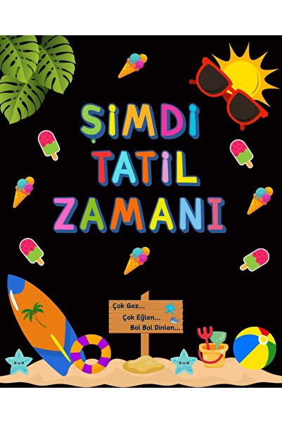 Ti Play Tatil Temalı Karne Günü Hatıra Fotoğrafı PVC Vinil Afiş 160 x 200 cm ...