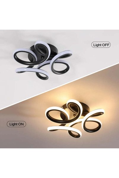 CMHOME Lustra LED VERTEX HELIX, 15W, lumina Rece/Calda/Neutra, Negru