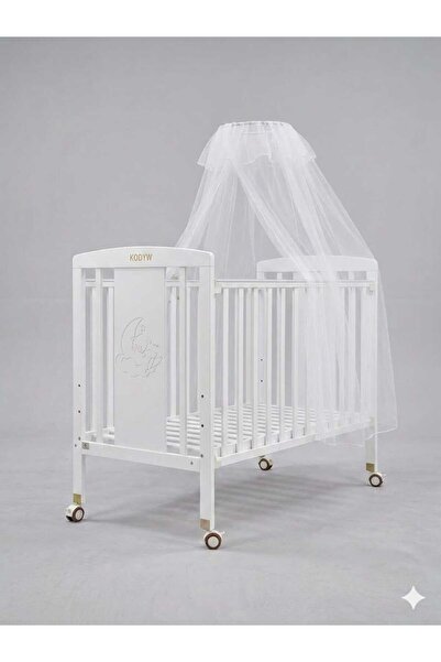 DAY BY DAY Stylish Wooden Baby Cot with Mosquito Net and Added 360 Wheels