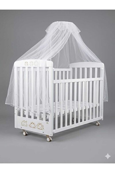 sea gulf Wooden and Indigo Multi-Use Baby Crib with Rocker and 360 Wheels wit...