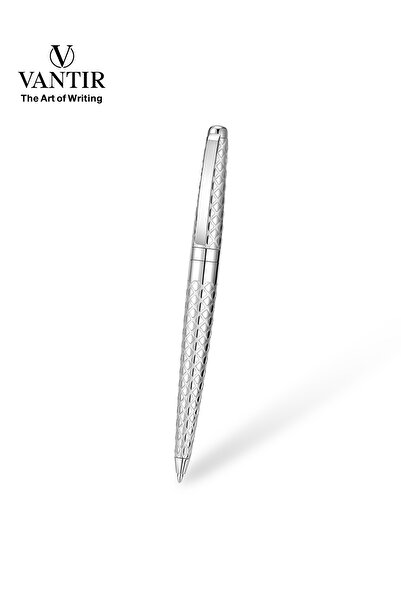 VANTIR Luxury Turquoise Ballpoint Pen – Premium Brushed Silver Cap with Engra...