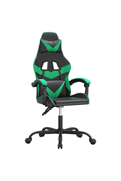 vidaxl Scaun de jocuri, negru și verde, piele ecologică