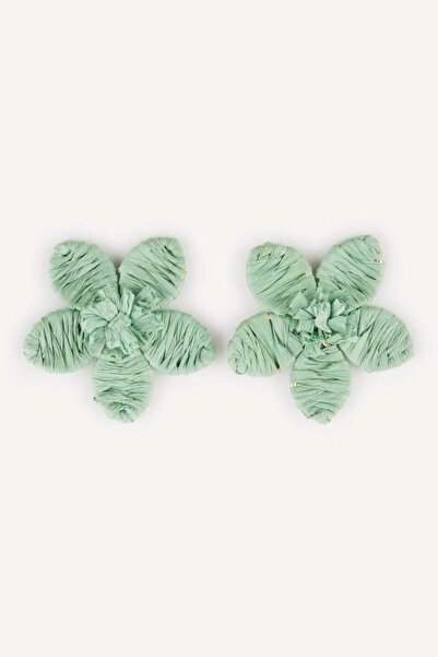 DeFacto Women's Flower Shaped Green Earrings H6136Axns